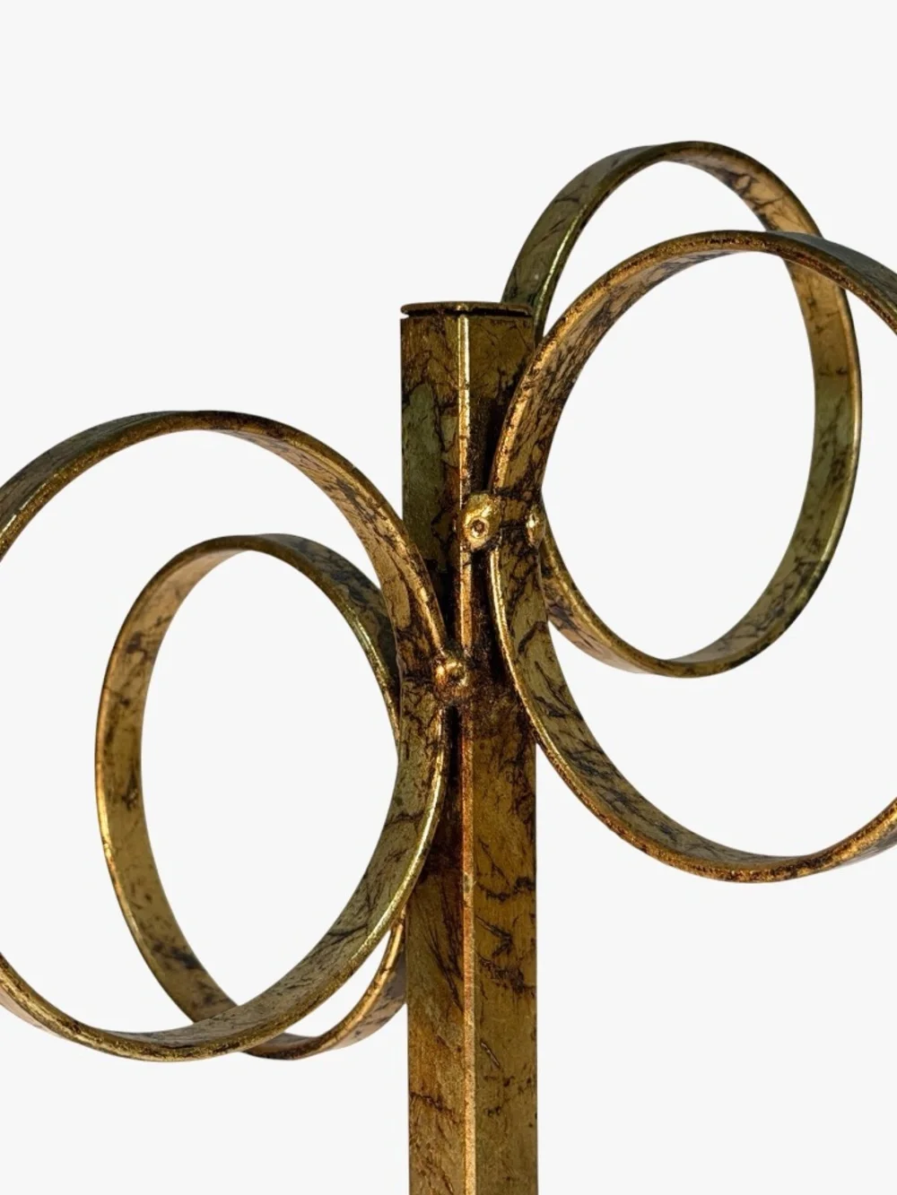 Vintage Gilt Gold Metal Guest Towel Holder 4 Rings H'wood Regency, Florentine